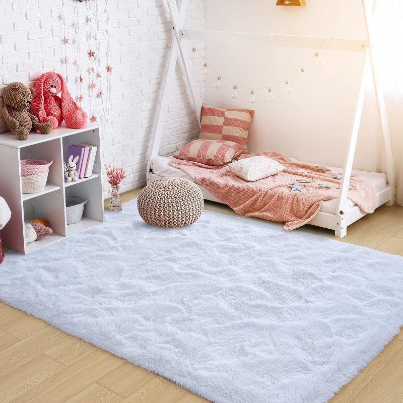 ST. BRIDGE Ultra Soft White Rugs for Bedroom 4x6 Feet, Fluffy Shag Area Rugs for Living Room, Large Comfy Furry Rug for Girls Kids Baby Room Decor, Non Slip Nursery Rug Modern Indoor Fuzzy Floor Carpet - Image 3